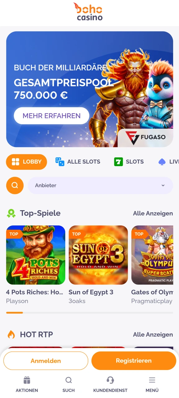 Die Boho Casino App verfügt über eine benutzerfreundliche Oberfläche.