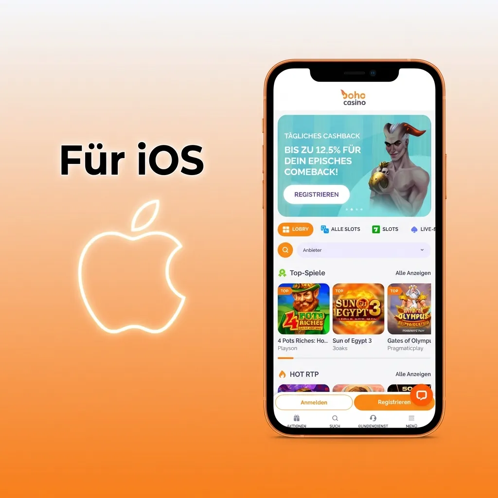 Boho Casino iOS app download interface on iPhone showing App Store installation process