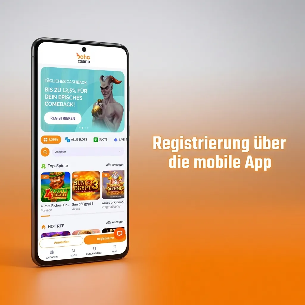 Mobile app registration screen showing sign-up form with email, phone, and social login options