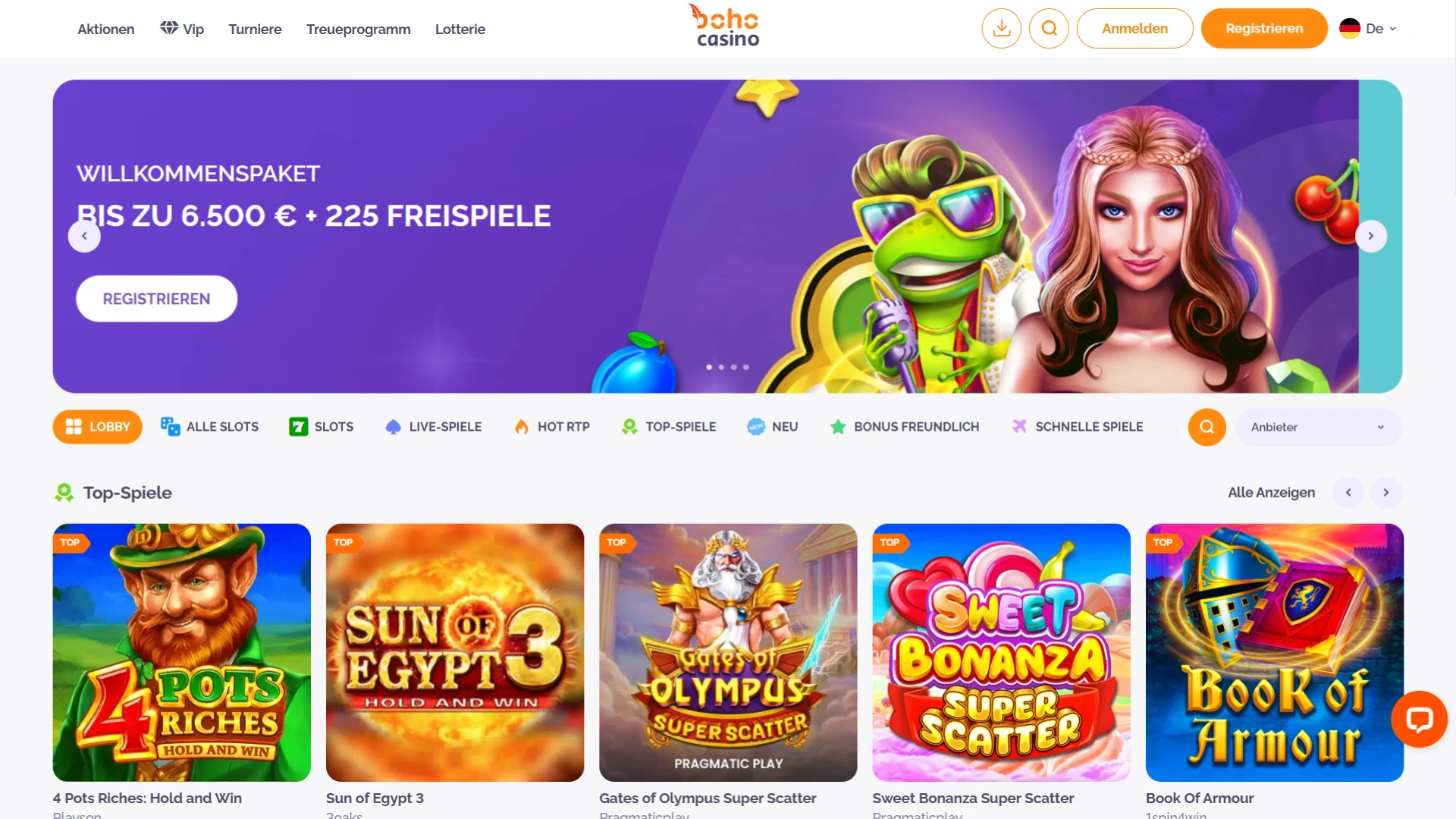 Besuchen Sie die offizielle Webseite von Boho Casino in Deutschland.